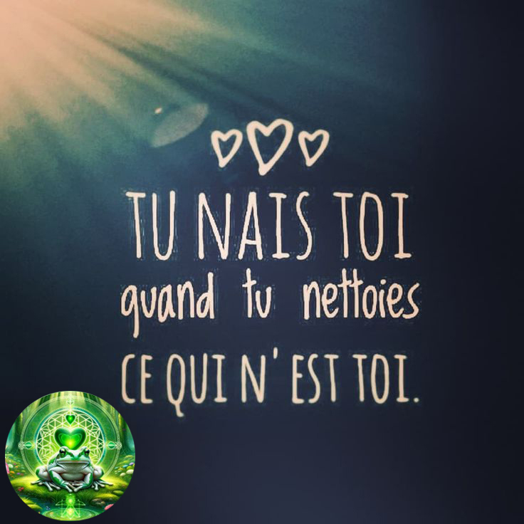 Illustration Kambo avec un proverbe "Tu nais toi quand tu nettoies ce qui n'est toi"